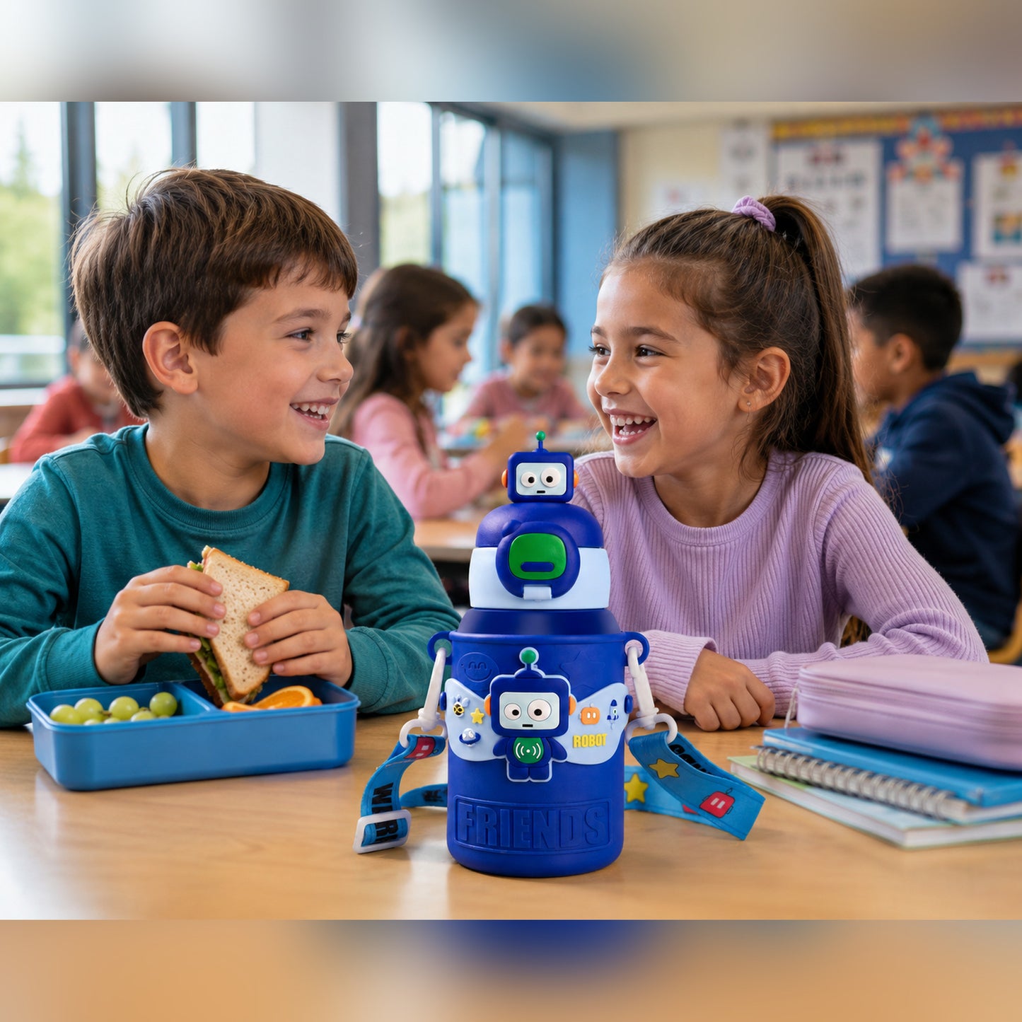 Papita Robot Friends Kids Water Bottle — 450ml