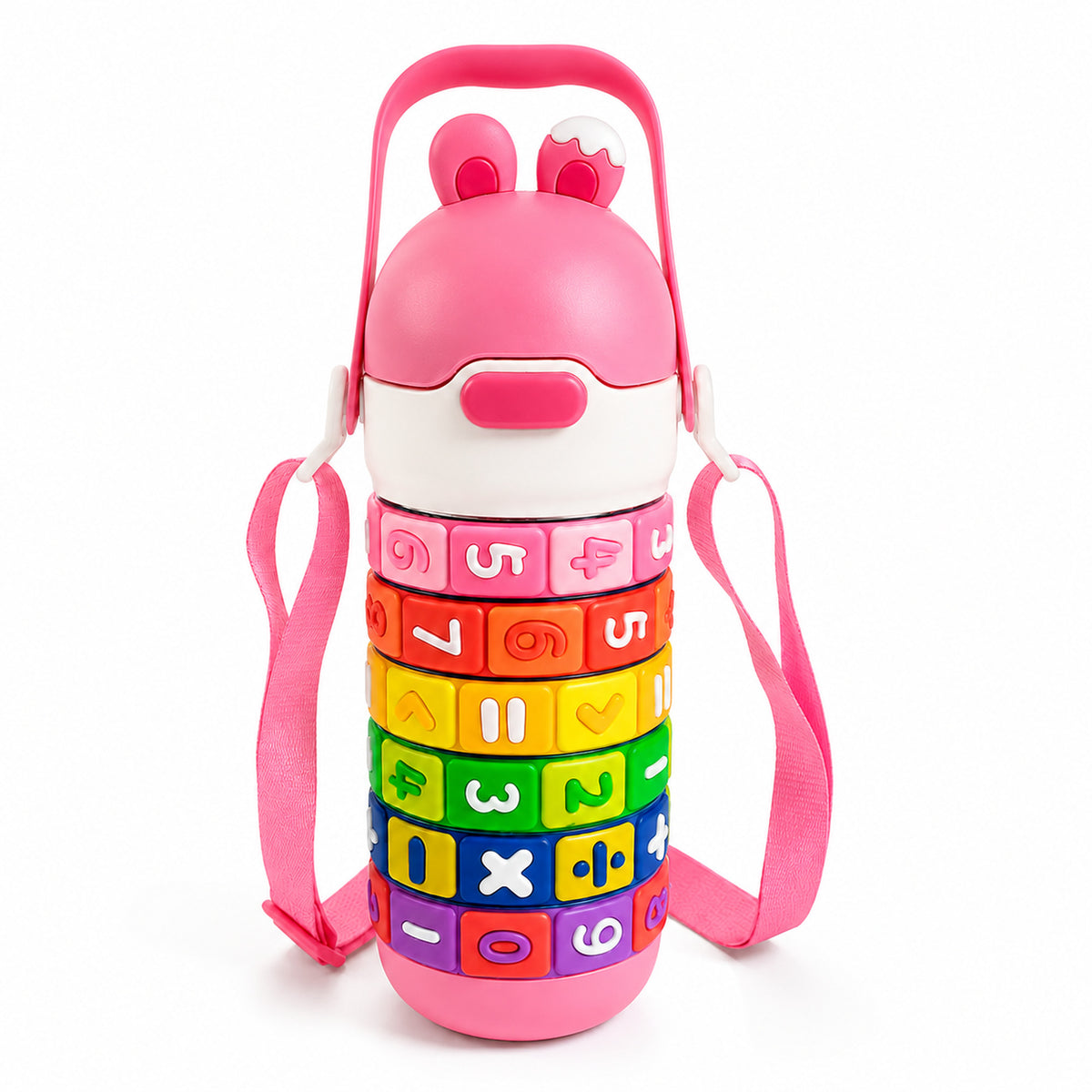 Papita Number Blocks Kids Steel Bottle — 430ml, Pink