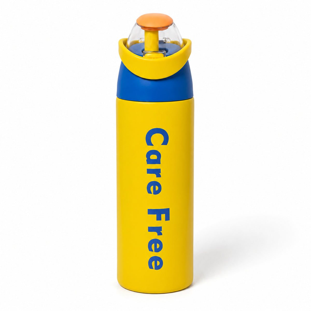 Care Free Kids Insulated Water Bottle — 304 Stainless Steel Sipper with Straw & Carry Handle, 750ml (Sunshine Yellow)