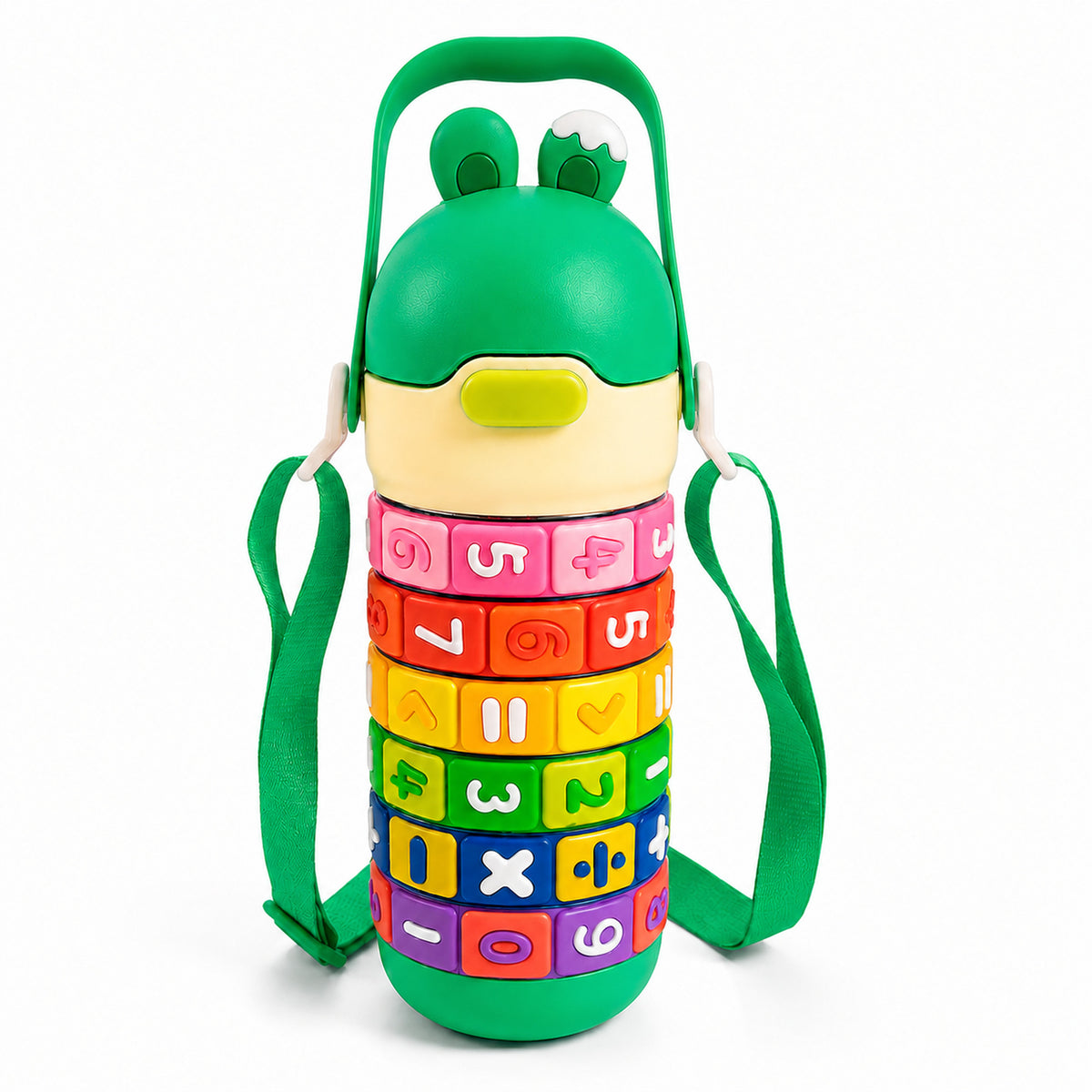 Papita Number Blocks Kids Steel Bottle — 430ml, Green