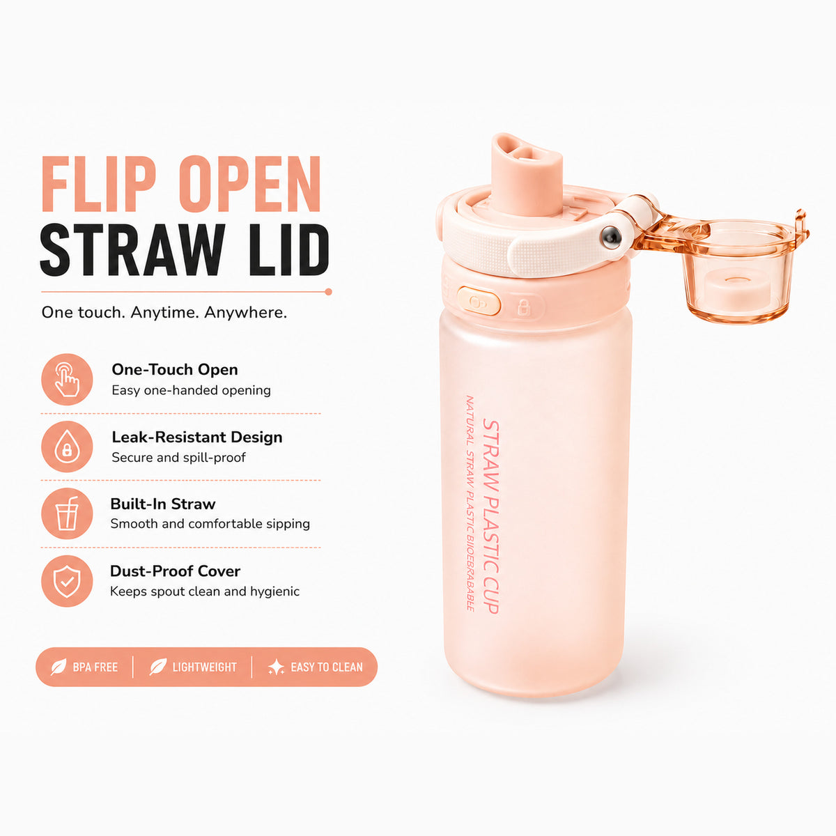 Papita Frosted Straw Cup — 550ml