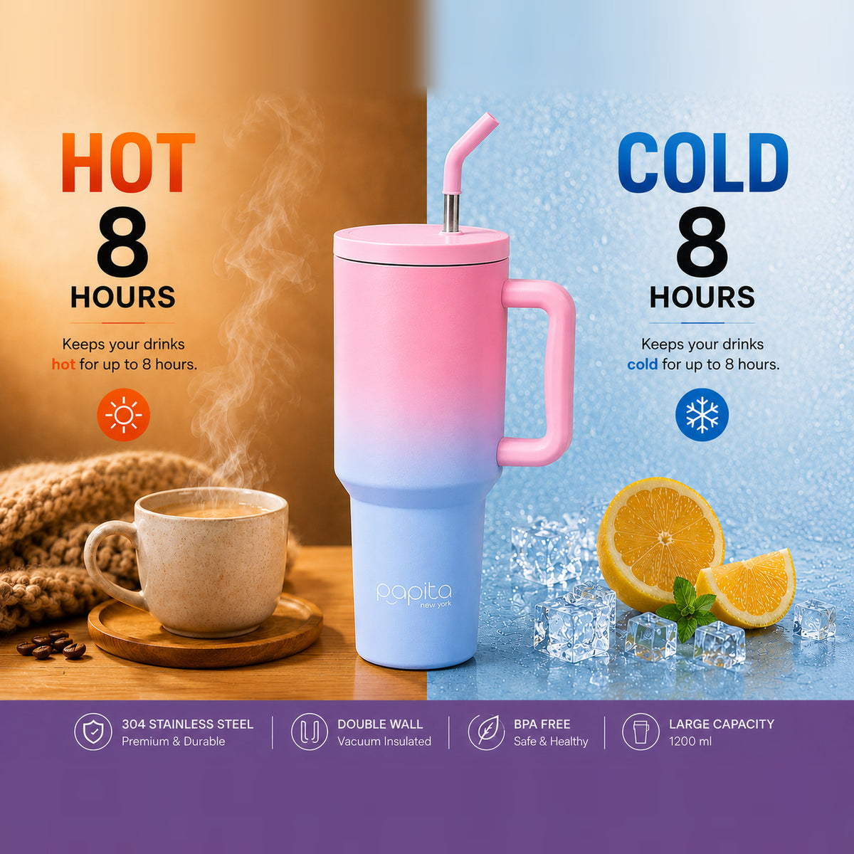 Papita Everyday Tumbler 1200ml – Pink Shaded