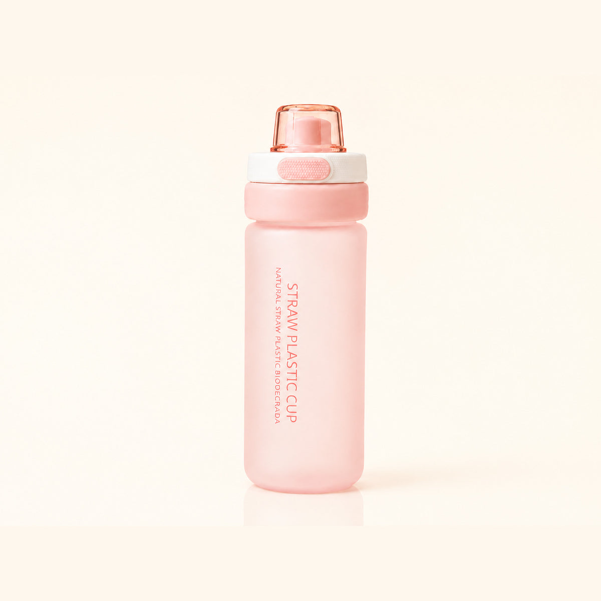 Straw Water Bottle with Flip Straw Lid — Lightweight BPA-Free Bottle with One-Touch Button Lid, Frosted Finish