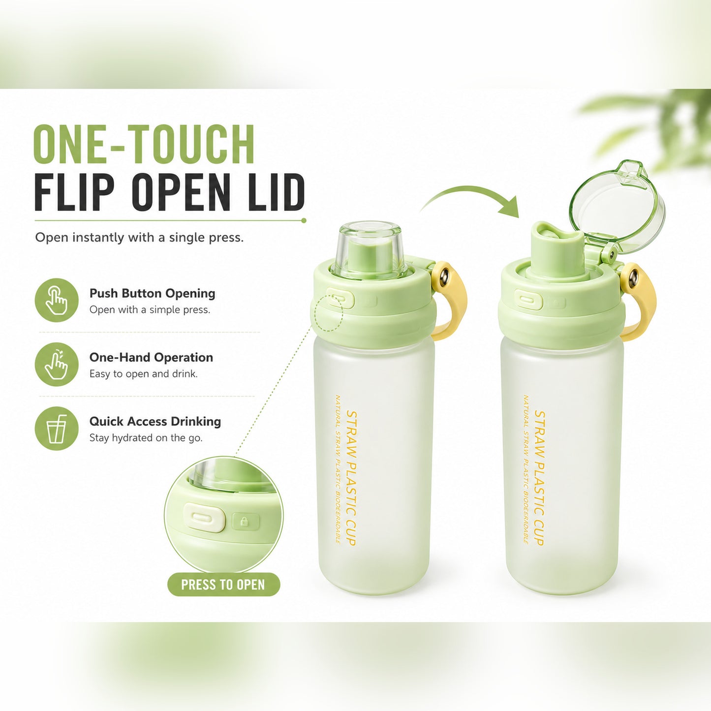 Papita Frosted Straw Cup — 550ml