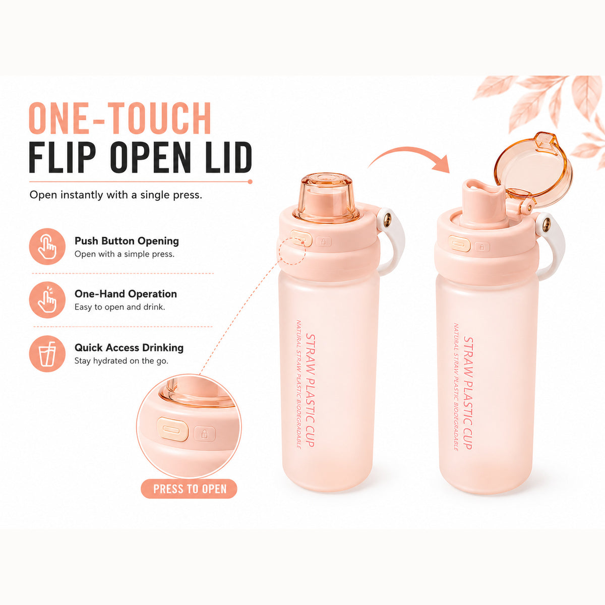 Papita Frosted Straw Cup — 550ml