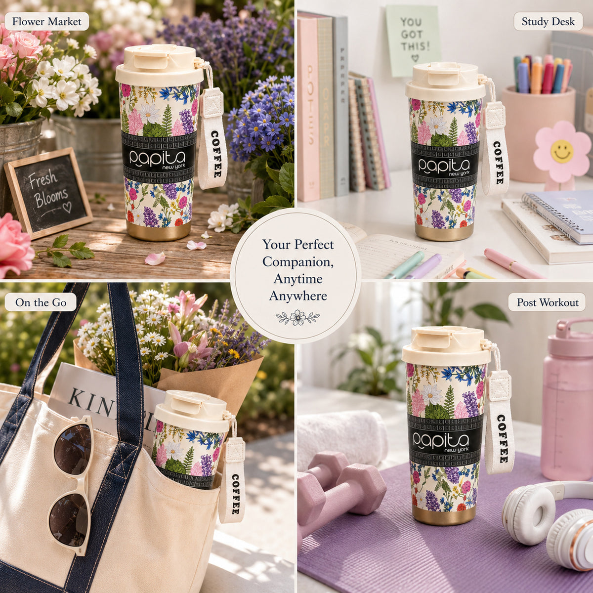 Papita Wildflower Meadow Steel Travel Mug