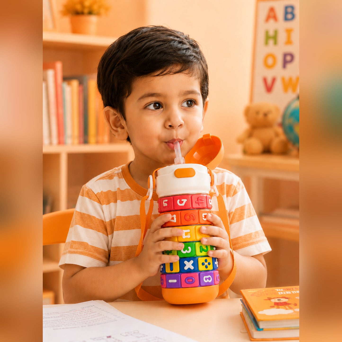Papita Number Blocks Kids Steel Bottle — 430ml